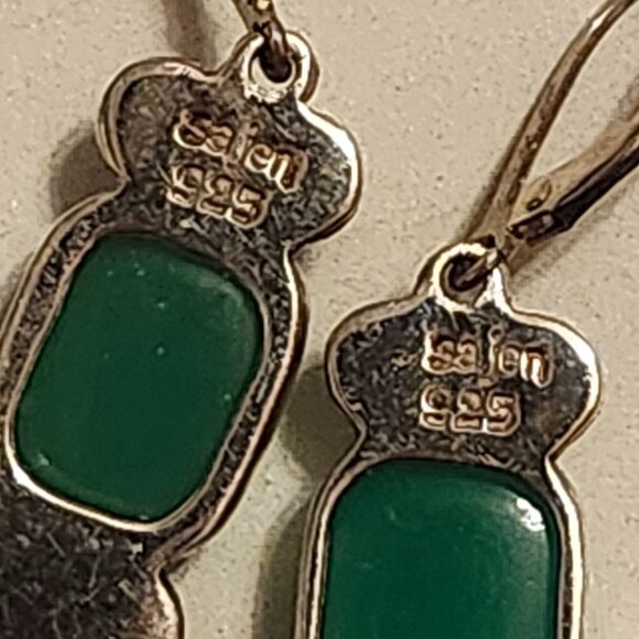 STUNNING SAJEN Chrysoprase and Pearl Silver Pendant and Earring Set BNIP 925 - Picture 9 of 10